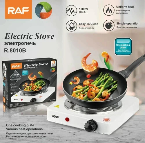 RAF Electric Stove – 1000W Hot Plate | Heats in 2 Minutes | Automatic & Easy to Clean