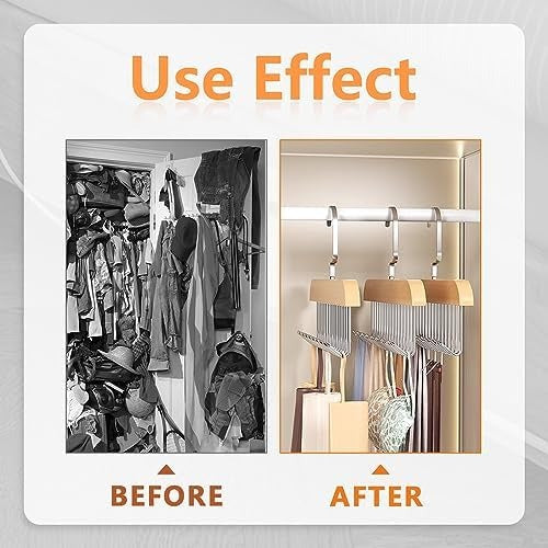 8 Hooks Multi-Function Wooden Caps, Belts & Tie Hanger – Strong No-Trace Storage Rack