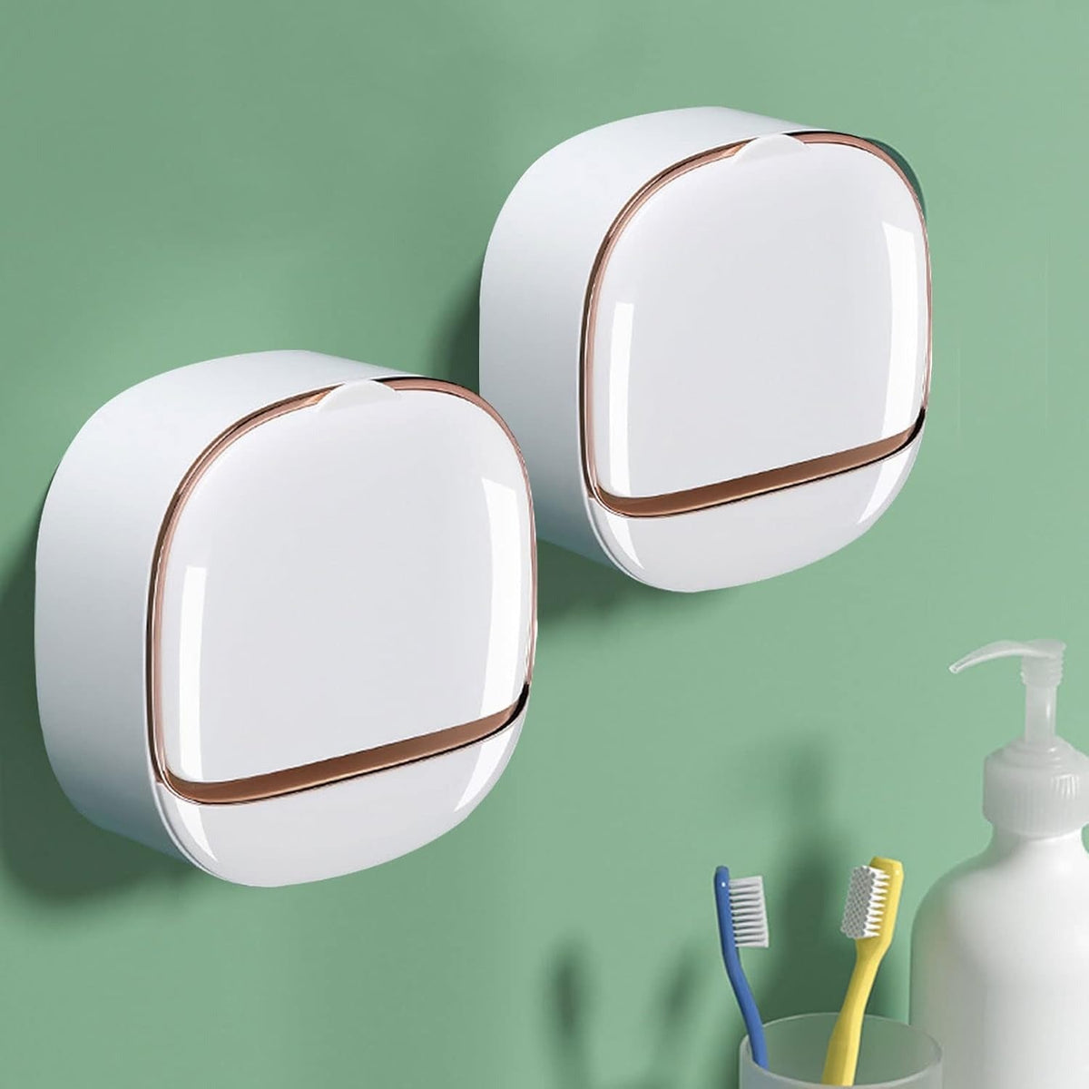Luxury Soap Holder with Drain Tray – Wall Mounted Soap Case Box (Random Color)