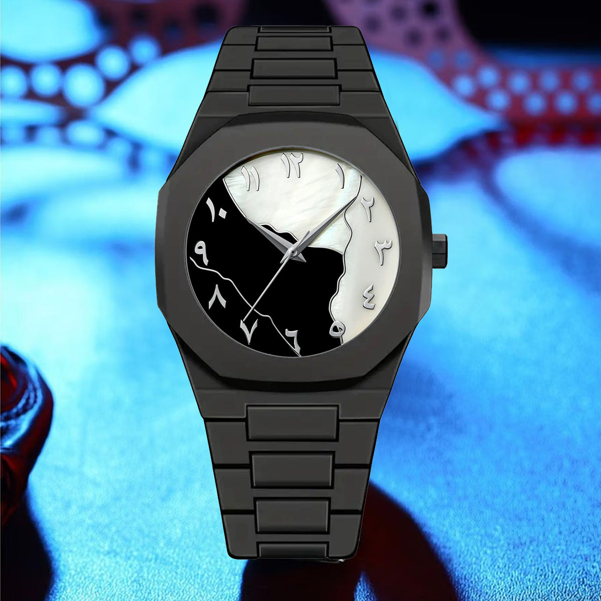 Black AURA Watch – Elegant All-Black Quartz Wrist Watch for Men & Women
