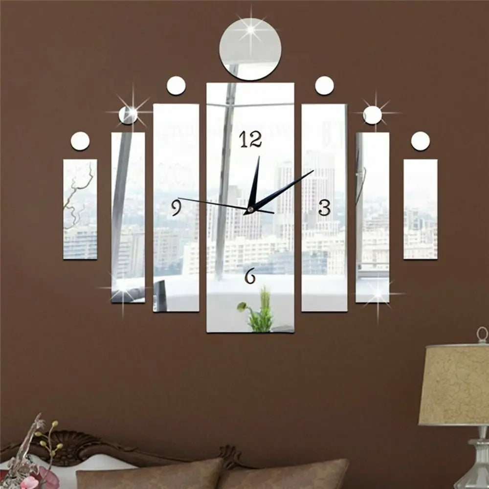 3D Tile Wooden Wall Clock – Decorative Wall Art for Home & Office