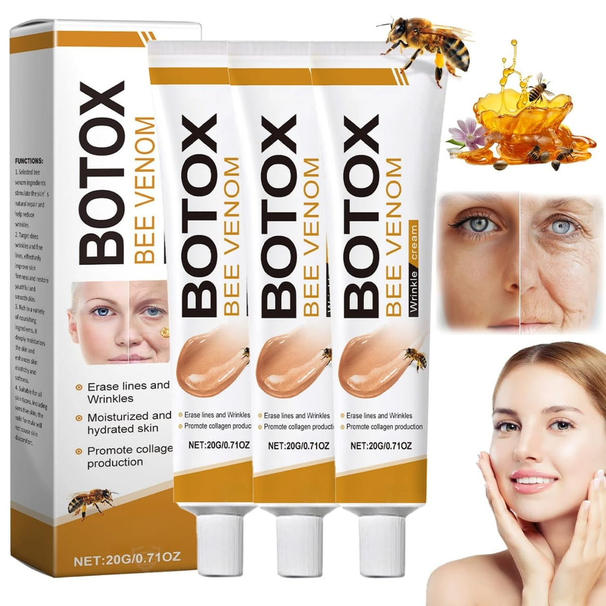 Botox Bee Venom Wrinkle Cream – Anti-Aging Collagen Moisturizer