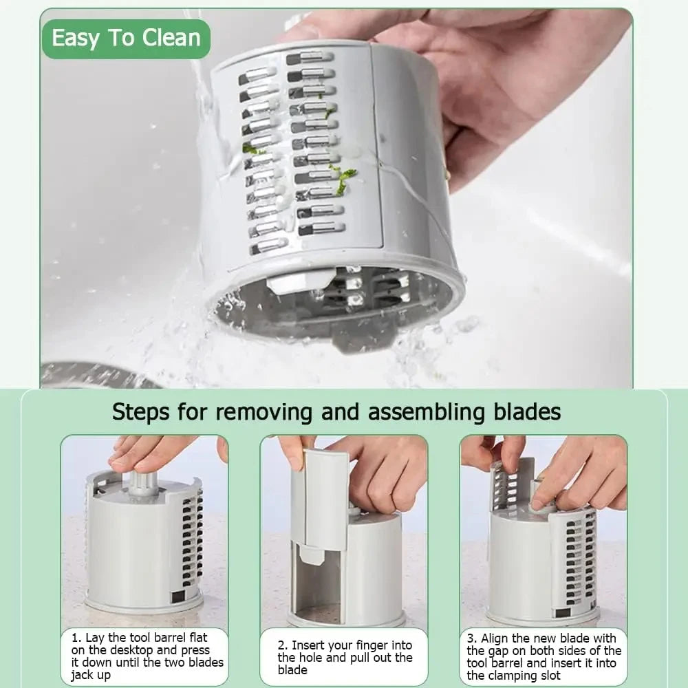 3-in-1 Manual Vegetable Slicer – Multifunction Cutter & Grater