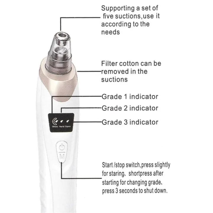 Face Vacuum Suction Blackhead Remover – Electric Pore Cleaner