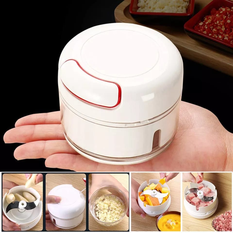 Mini Speedy Chopper – Manual Hand Pull Garlic & Vegetable Slicer