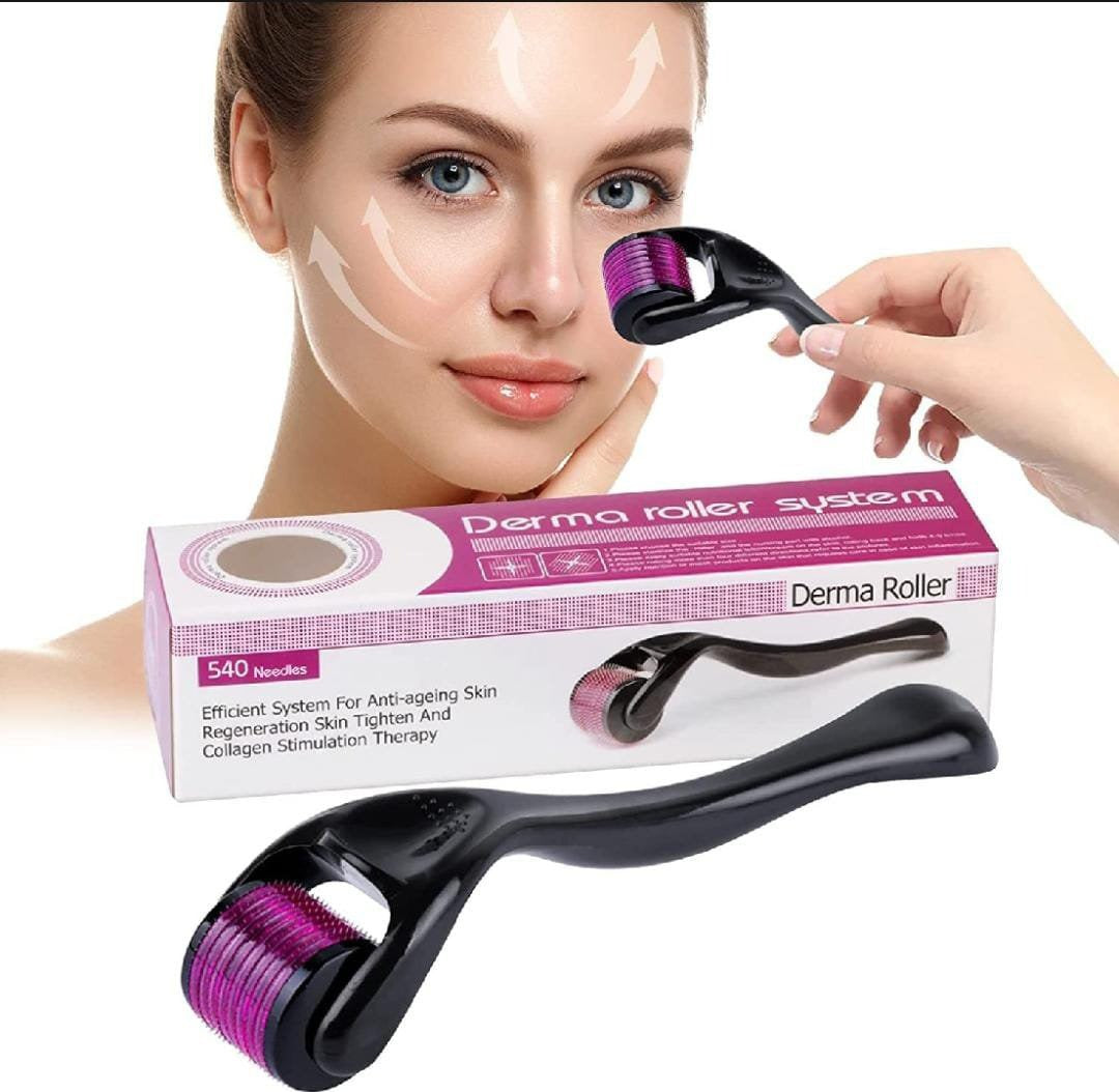 Derma Roller 0.5mm – 540 Micro Needles | Professional Microneedling for Face, Beard & Hair Growth