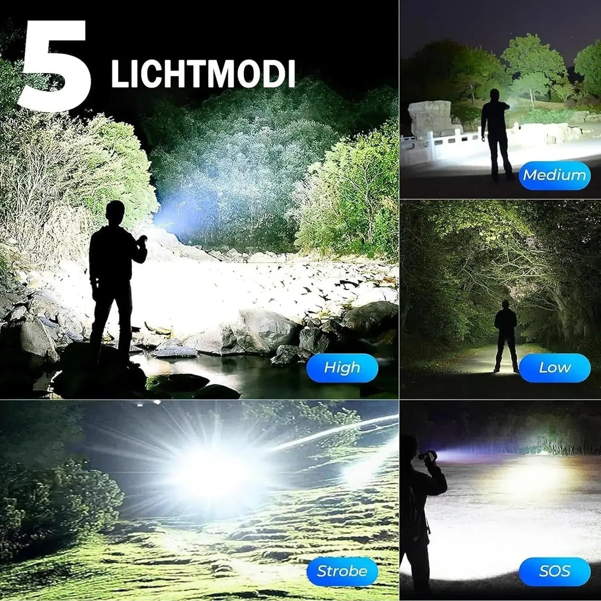 Original P90 Torch | 2 Kilometer Range High-Power LED Flashlight | Imported