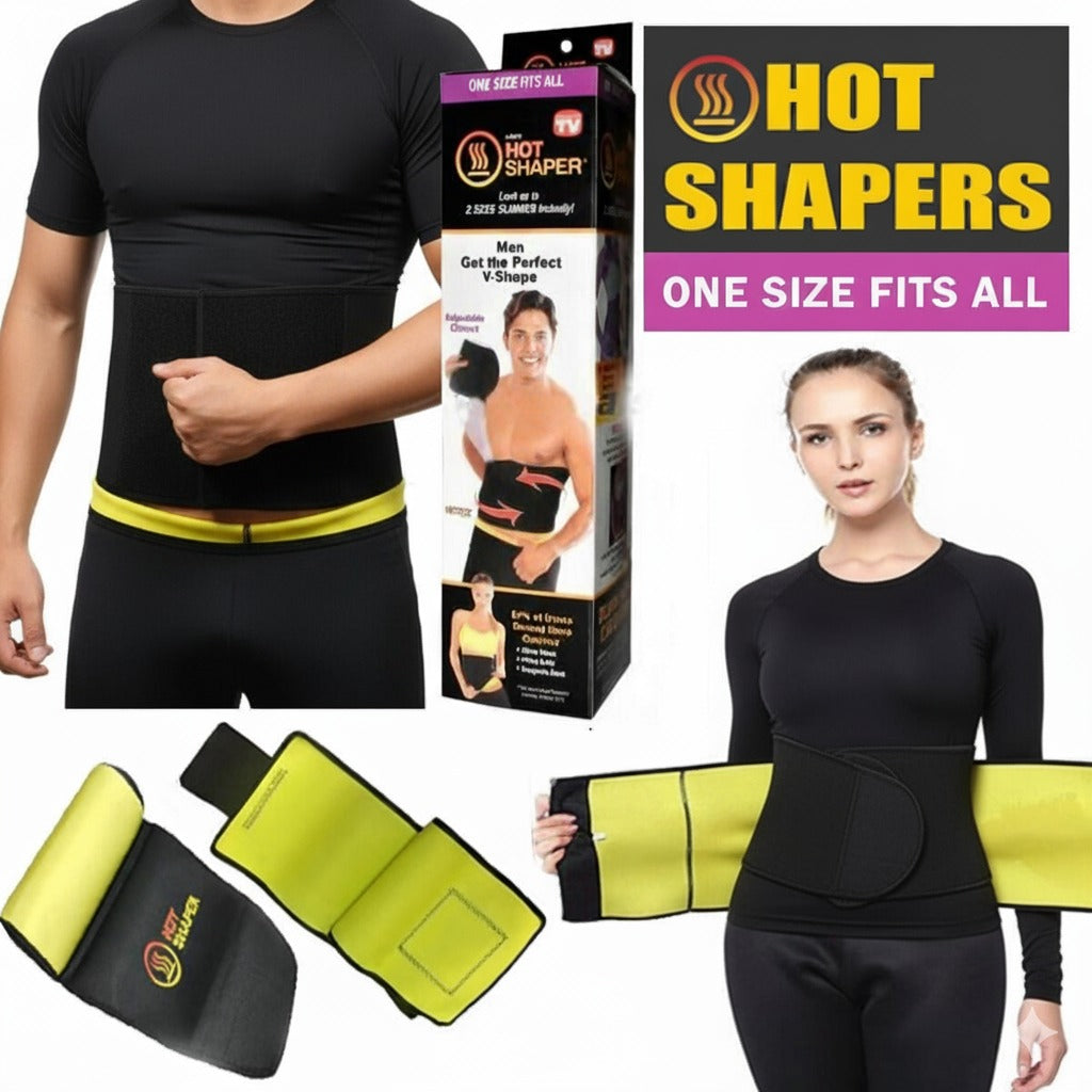 Hot Shaper Slimming Belt – Adjustable Waist Trainer for Men & Women