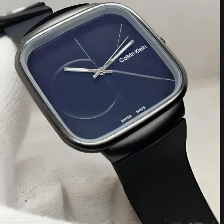 Calvin Klein Men’s Black Watch – Square Dial | Elegant Modern Timepiece (Without Box)