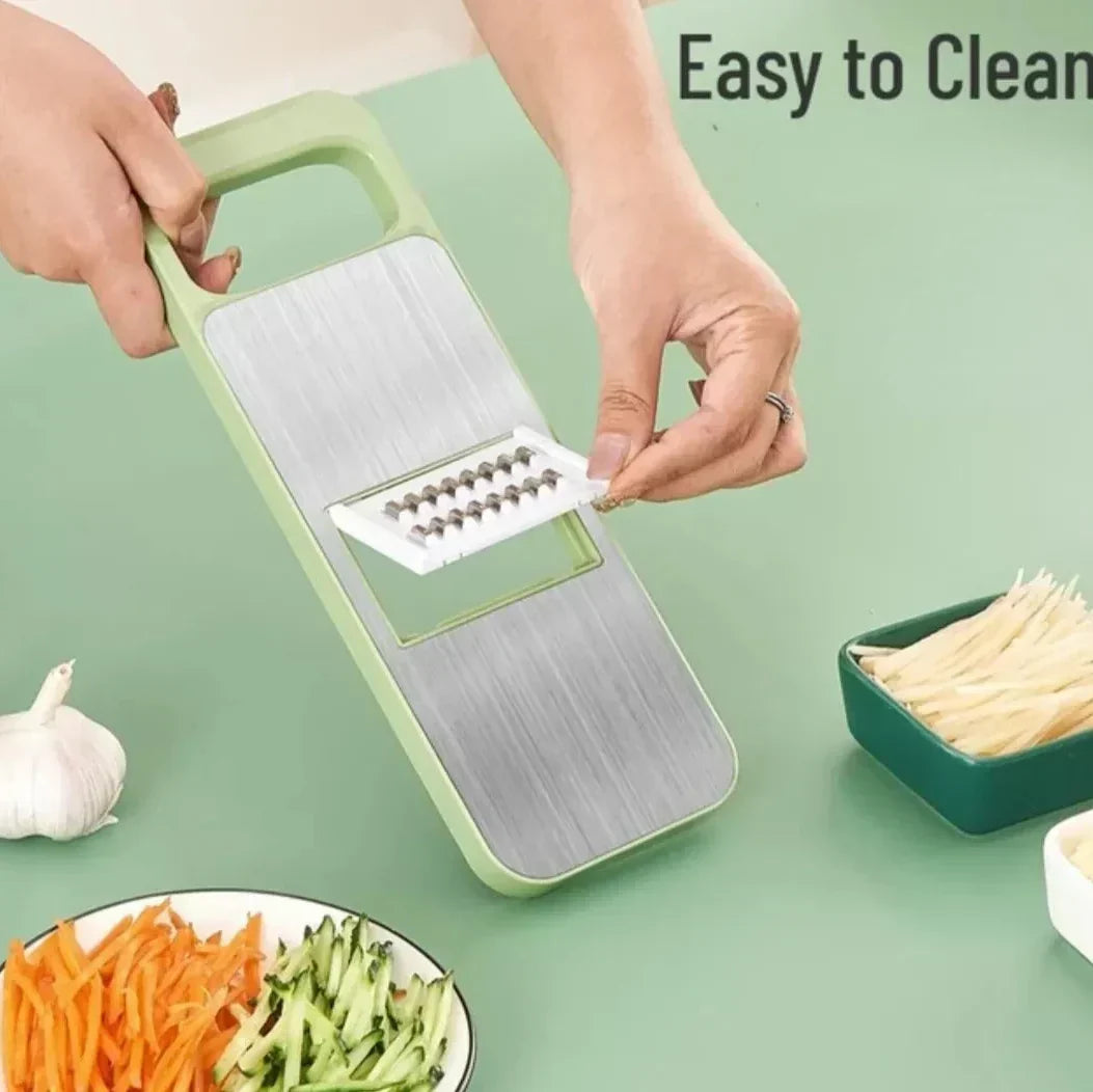 5-in-1 Multi-Functional Vegetable Slicer & Grater – Adjustable Mandoline Cutter with Interchangeable Blades