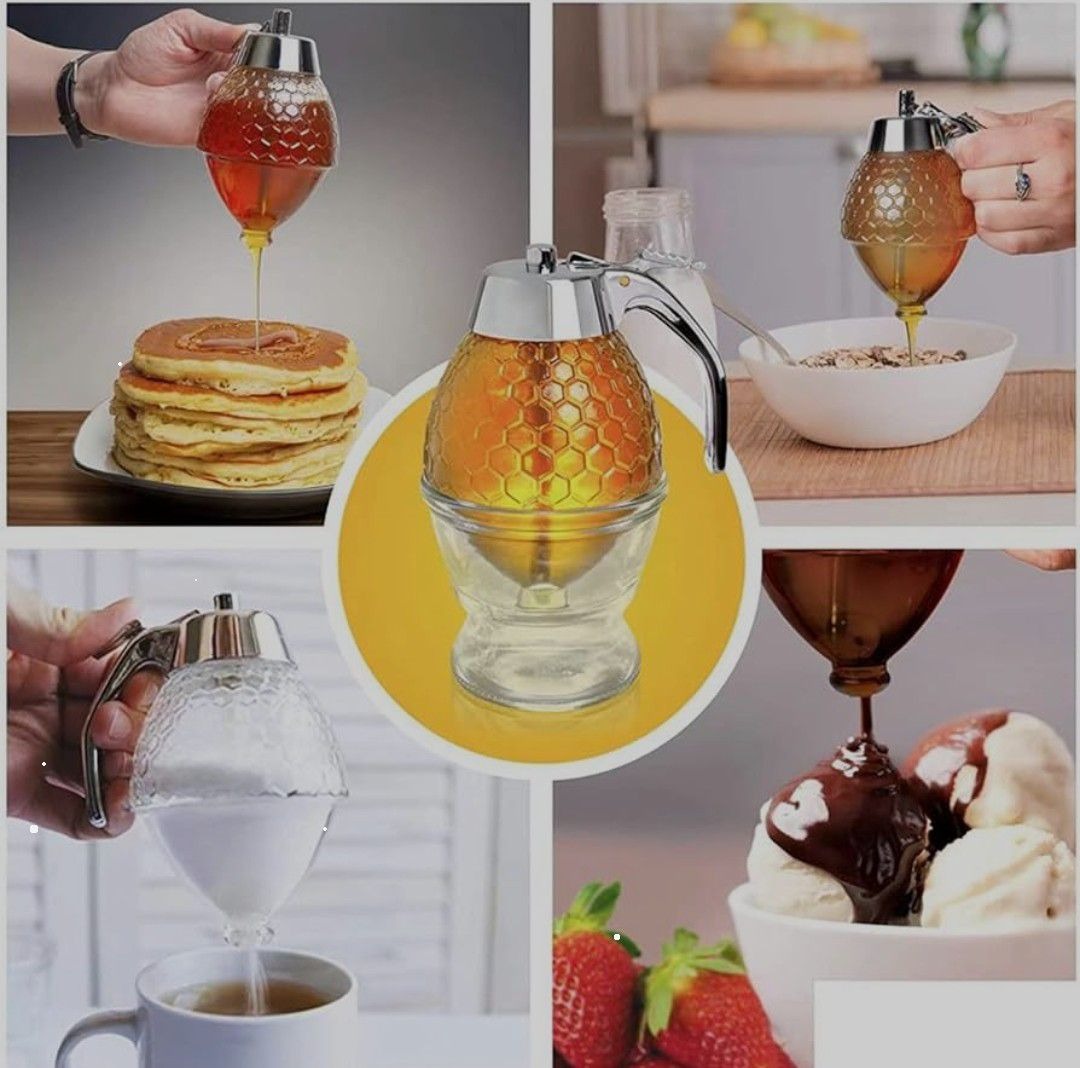 Honey Dispenser Jar 200ML | Drip-Free Syrup & Honey Pot