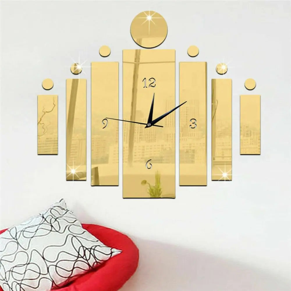 3D Tile Wooden Wall Clock – Decorative Wall Art for Home & Office