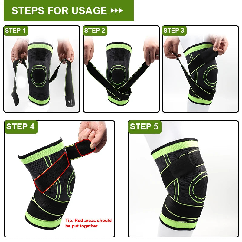 3D Weaving Knee Support Band – Adjustable Compression Sleeve