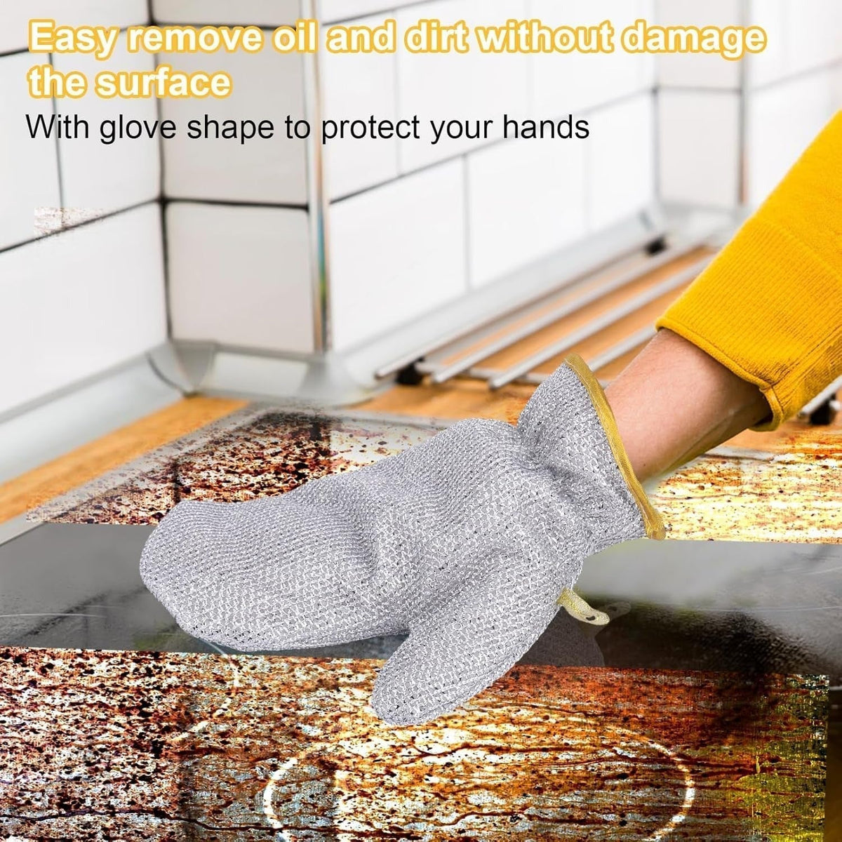 Heavy-Duty Silver Heat-Resistant Oven Mitts | High-Temperature Kitchen Gloves