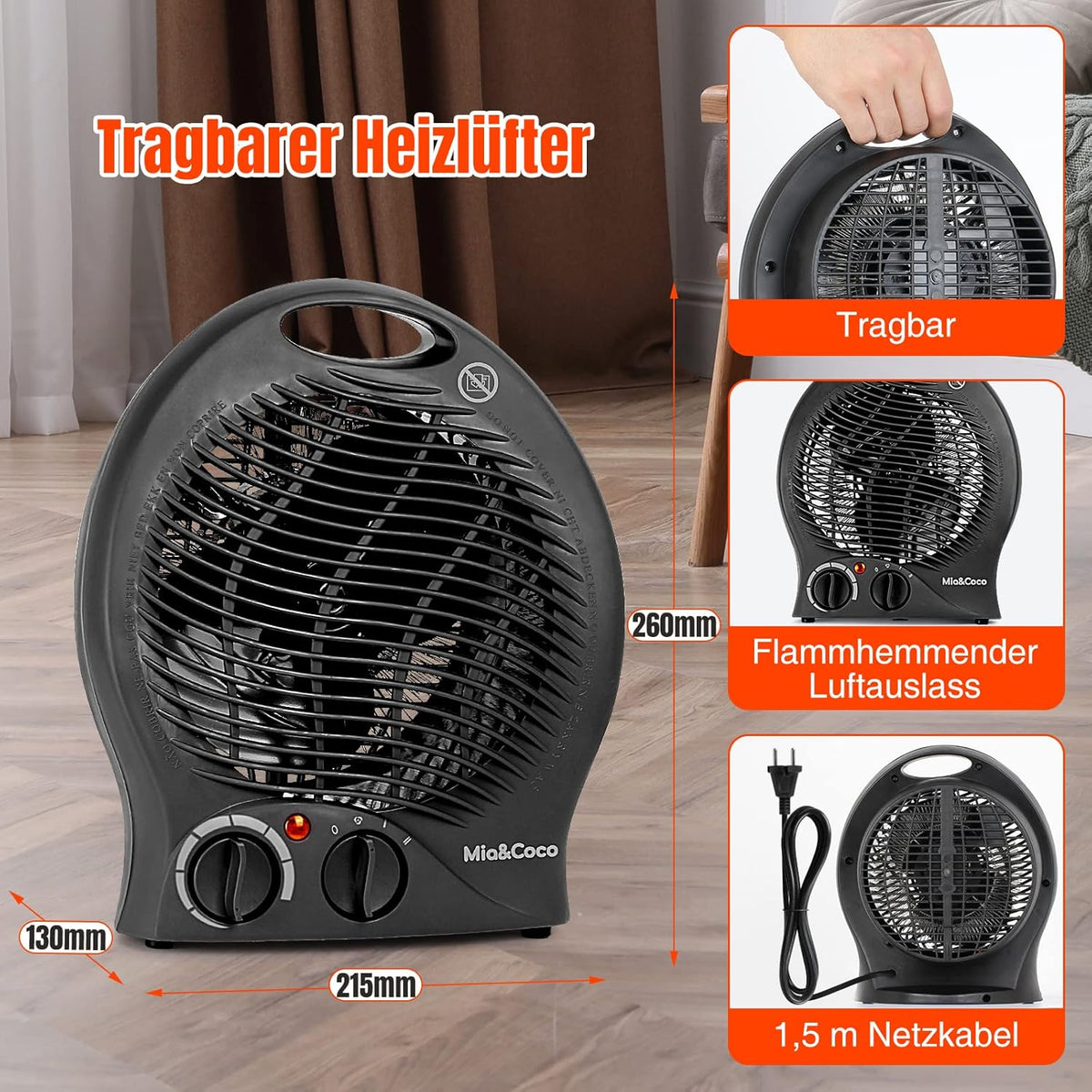 Imported Fan Heater – Portable Electric Room Heater for Home & Office