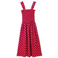 Women's Summer Polka Dot Maxi Dress – Elegant Ruffle Strap Beach Casual Dress