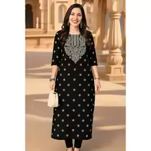 Women's Muslim Kurti Dress 2026 – Comfortable Straight-Cut Casual Islamic Fashion Dress