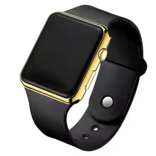 Simple Digital LED Watch for Men & Women – Black Silicone Sport Wristwatch