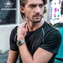 ADDIESDIVE Stainless Steel Watch for Men – Quartz Business & Sports Wristwatch