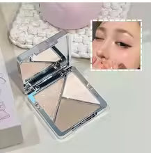 NICEKEY Complete Makeup Kit – 4 Matte Lip Glosses, Blusher, Pressed Powder, Eyeshadow & Contour Palette with Necklace