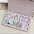 NICEKEY Complete Makeup Kit – 4 Matte Lip Glosses, Blusher, Pressed Powder, Eyeshadow & Contour Palette with Necklace