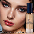 2Pcs Full Coverage Liquid Foundation & Black Triangular Powder Puff Set – Matte Finish Makeup