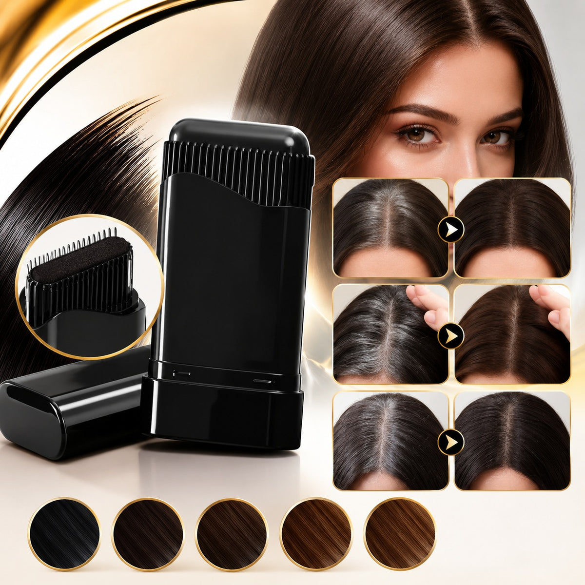 2-in-1 Instant Hair Dye Stick with Comb – Quick Gray Hair Touch-Up